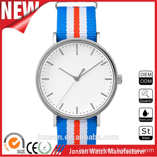 China wholesale watch relojes hombre mineral glass stainless steel colorful nylon watch